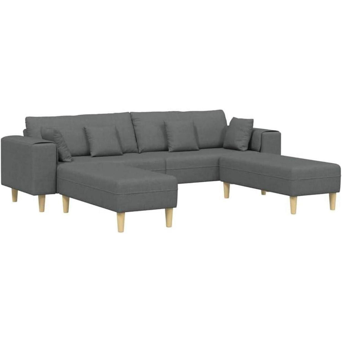 Ecksofa mit Schlaffunktion Dunkelgrau, 250x188 cm