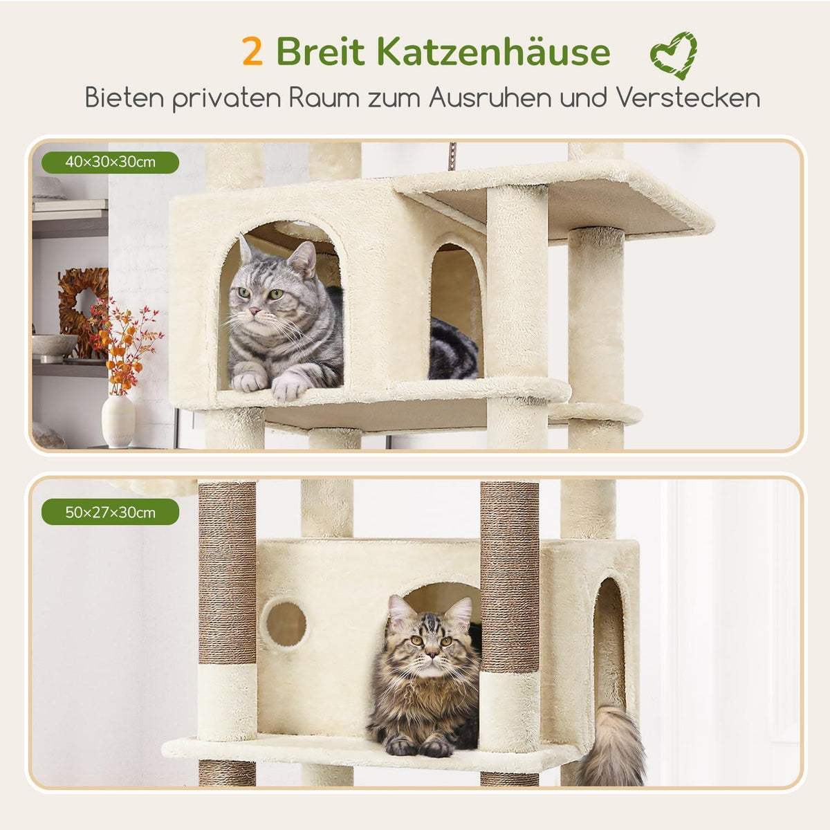 XXL Kratzbaum für Große Katzen – Stabil & Bequem 188cm