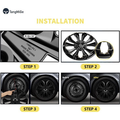Radkappen 16 Zoll – 4er Set, Schwarz