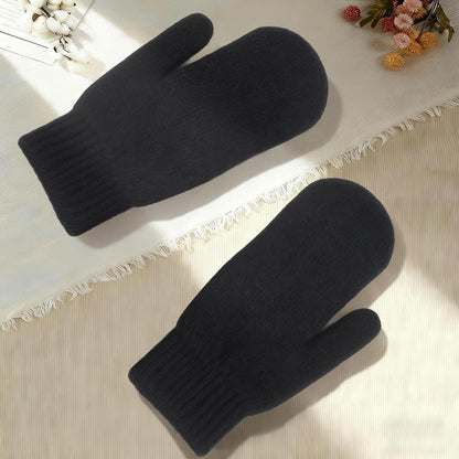 Warme Winterhandschuhe Unisex aus Fleece, Einheitsgröße Schwarz