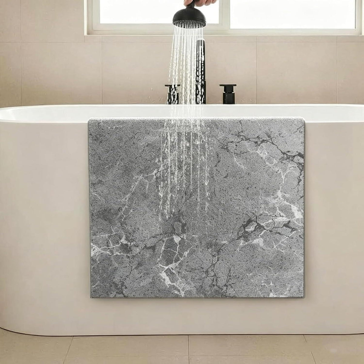 Rutschfeste Duschmatte 100x150 cm mit Ablaufloch