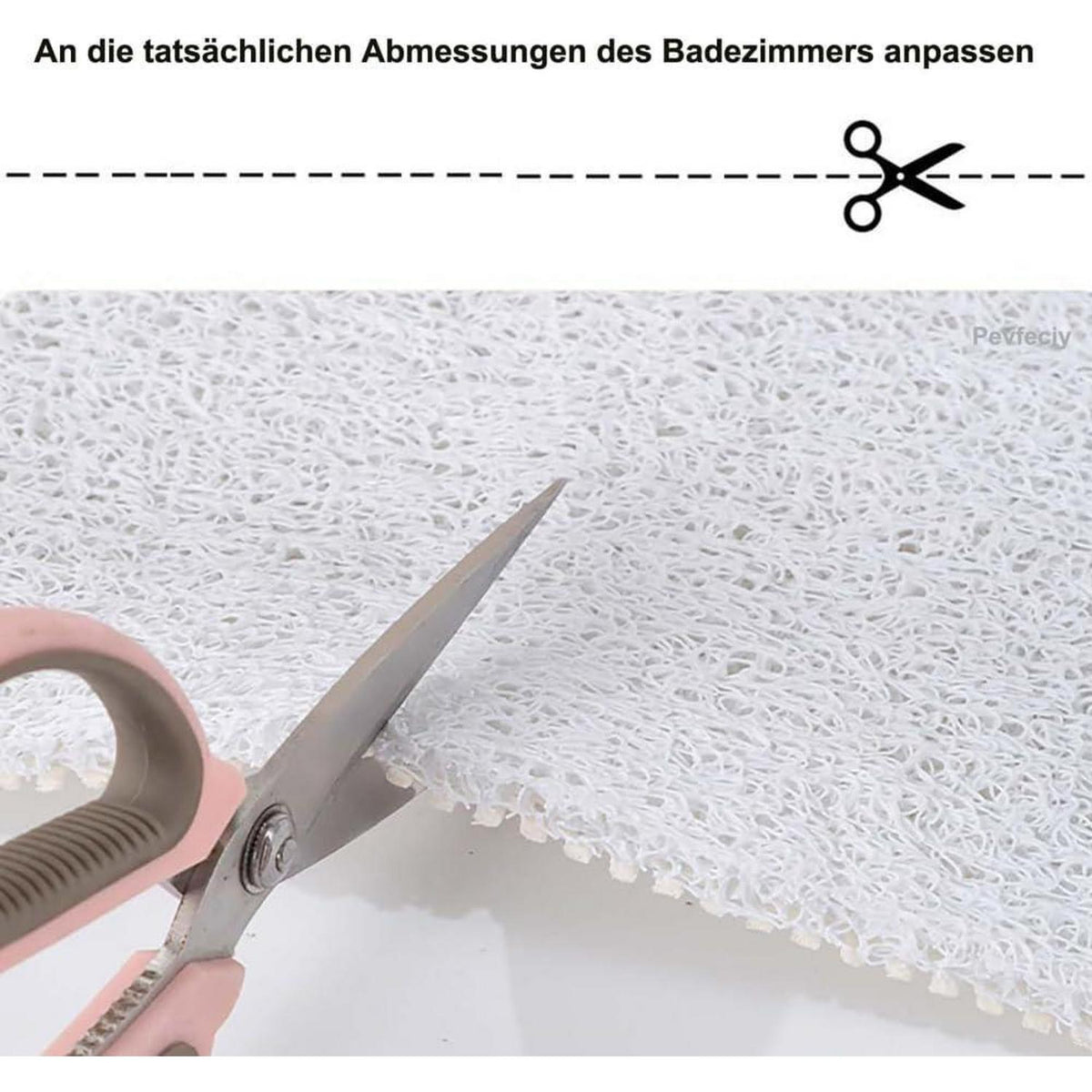 Rutschfeste Duschmatte 75x150 cm mit Ablaufloch