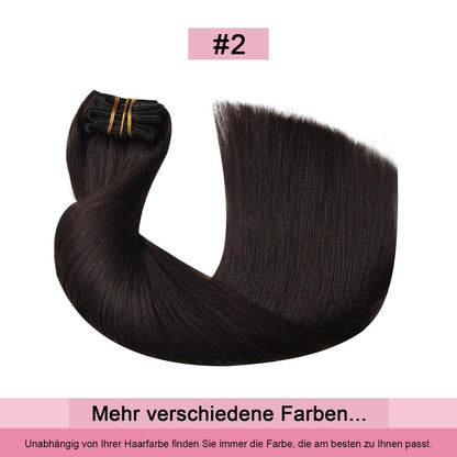 Remy Echthaar Clip-Ins Dunkelbraun #2 – 45cm, 120g