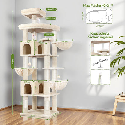 XXL Kratzbaum Beige für Große Katzen – Stabil & Komfortabel