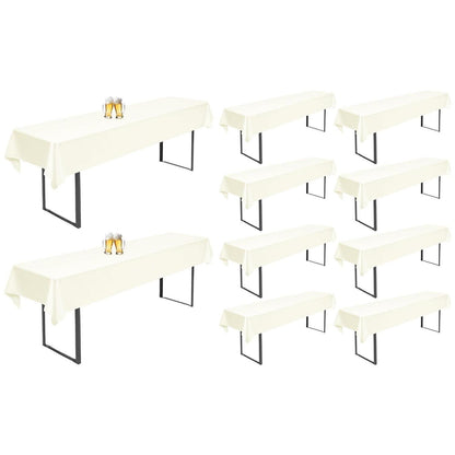 10x Biertisch Tischdecke Elfenbein 260x110cm – Waschbar & Langlebig