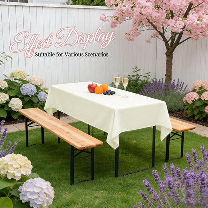 10x Biertisch Tischdecke Elfenbein 260x110cm – Waschbar & Langlebig