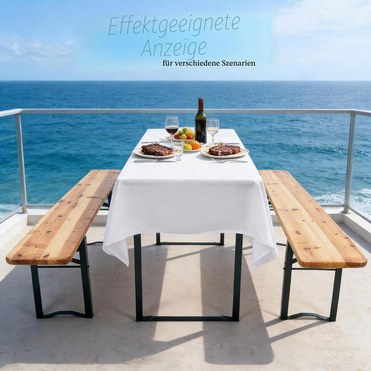 10x Biertisch Tischdecke Weiß 250x100cm – Wasserabweisend & Waschbar