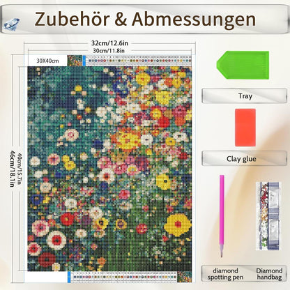 5D Diamond Painting Blumenwiese – Vollbohrer Bastelset 30x40cm