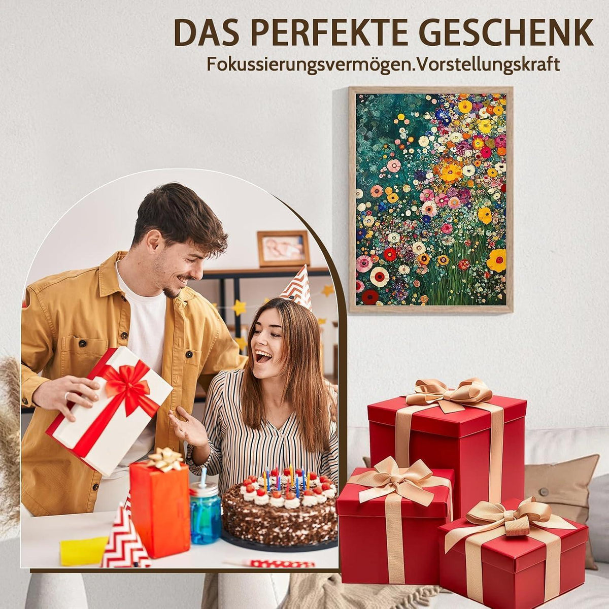 5D Diamond Painting Blumenwiese – Vollbohrer Bastelset 30x40cm