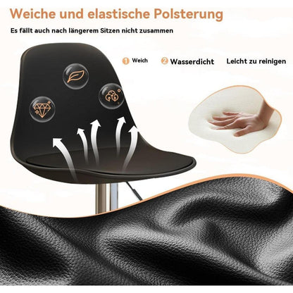 Modernes Barhocker-Set (4x Schwarz) – Höhenverstellbar & Drehbar