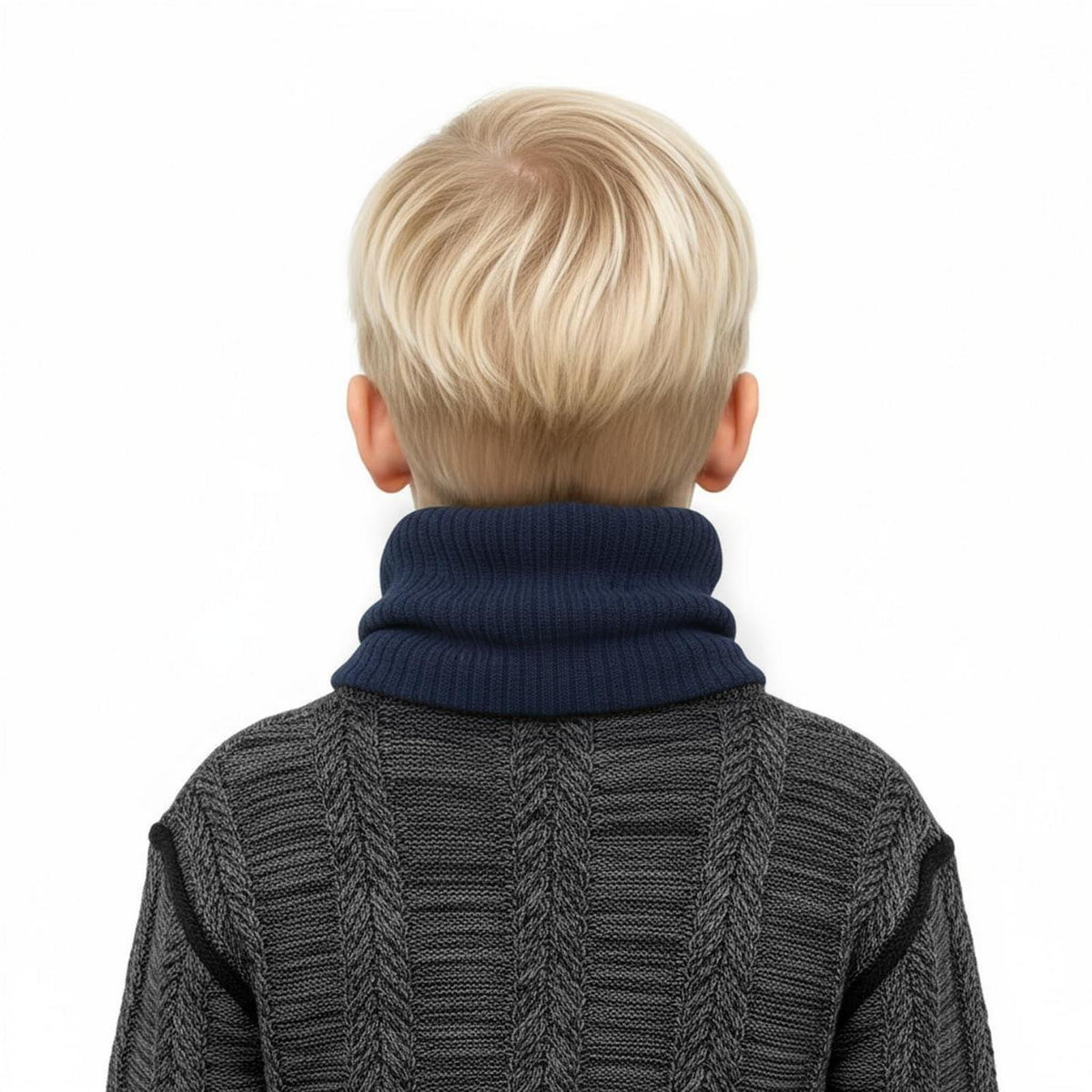 2x Winter Schlauchschal Kinder Schwarz Blau | Halswärmer für Sport