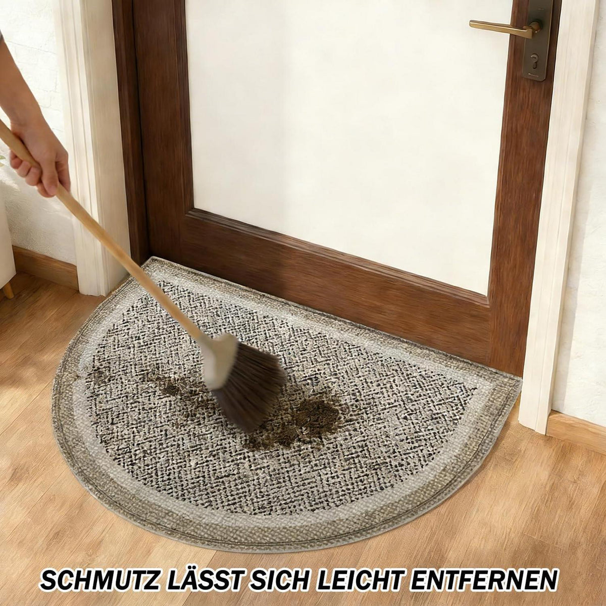Halbrund Fußmatte 60x90cm – Rutschfest & Saugfähig