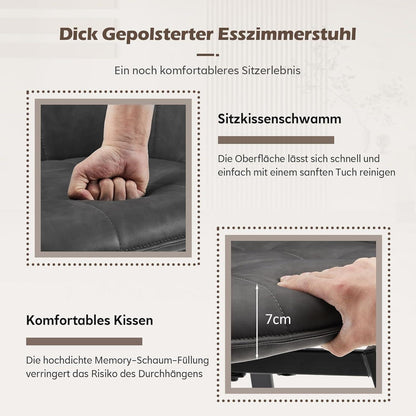 Drehbare Esszimmerstühle Grau 6er Set mit Armlehnen