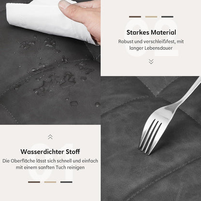 Drehbare Esszimmerstühle Grau 6er Set mit Armlehnen