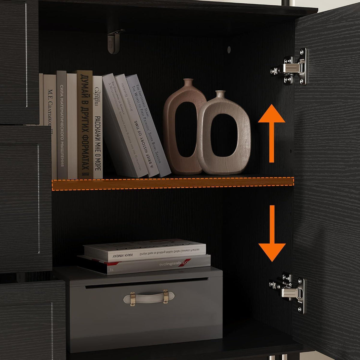 Schwarzes Sideboard mit 3 Schubladen & 2 Türen – 160cm