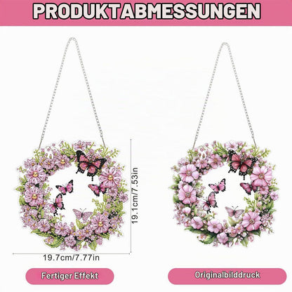5D Diamantmalerei Blumenkranz Anhänger für Fenster & Garten