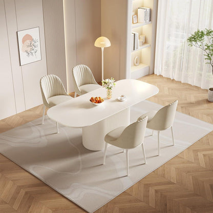 Weißes Esstisch Set mit 4 Stühlen – Skandinavisches Design 220cm
