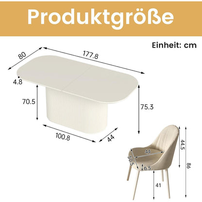 Weißes Esstisch Set mit 4 Stühlen – Skandinavisches Design