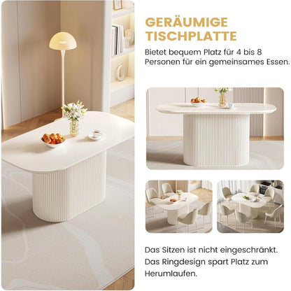 Weißes Esstisch Set mit 4 Stühlen – Skandinavisches Design 160cm