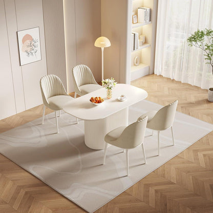 Weißes Esstisch Set mit 4 Stühlen – Skandinavisches Design 160cm