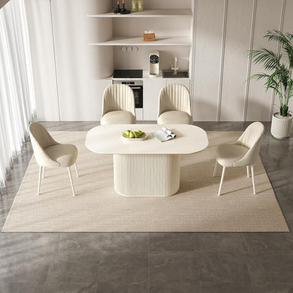 Weißes Esstisch Set mit 4 Stühlen – Skandinavisches Design 160cm