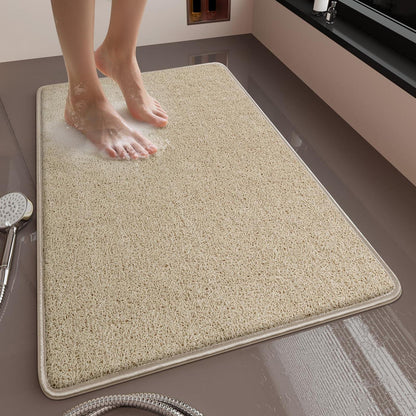 Rutschfeste Duschmatte Beige 80x50cm – Schnelltrocknend & Schimmelresistent