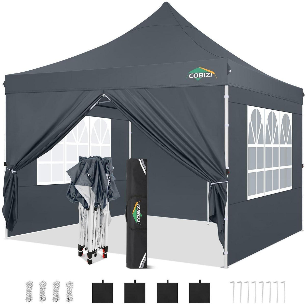 Faltpavillon 3x3 wasserdicht mit Seitenwänden & UV-Schutz