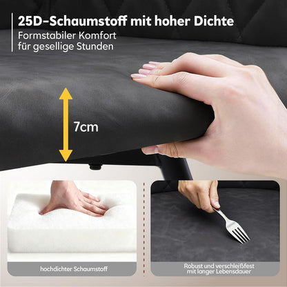 Drehbare Esszimmerstühle Dunkelgrau 6er Set in Lederoptik