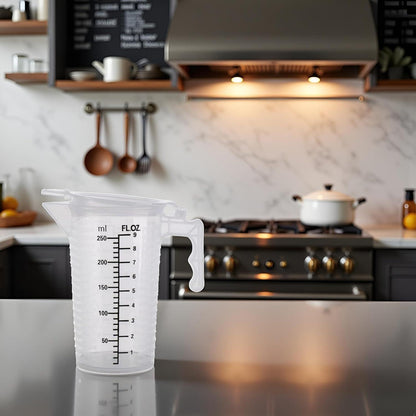 Transparenter Messbecher 250ml mit Deckel – Küchenhelfer zum Backen