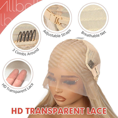 Graue Lace-Front Perücke 22 Zoll – Gerade, Glueless, HD-Lace