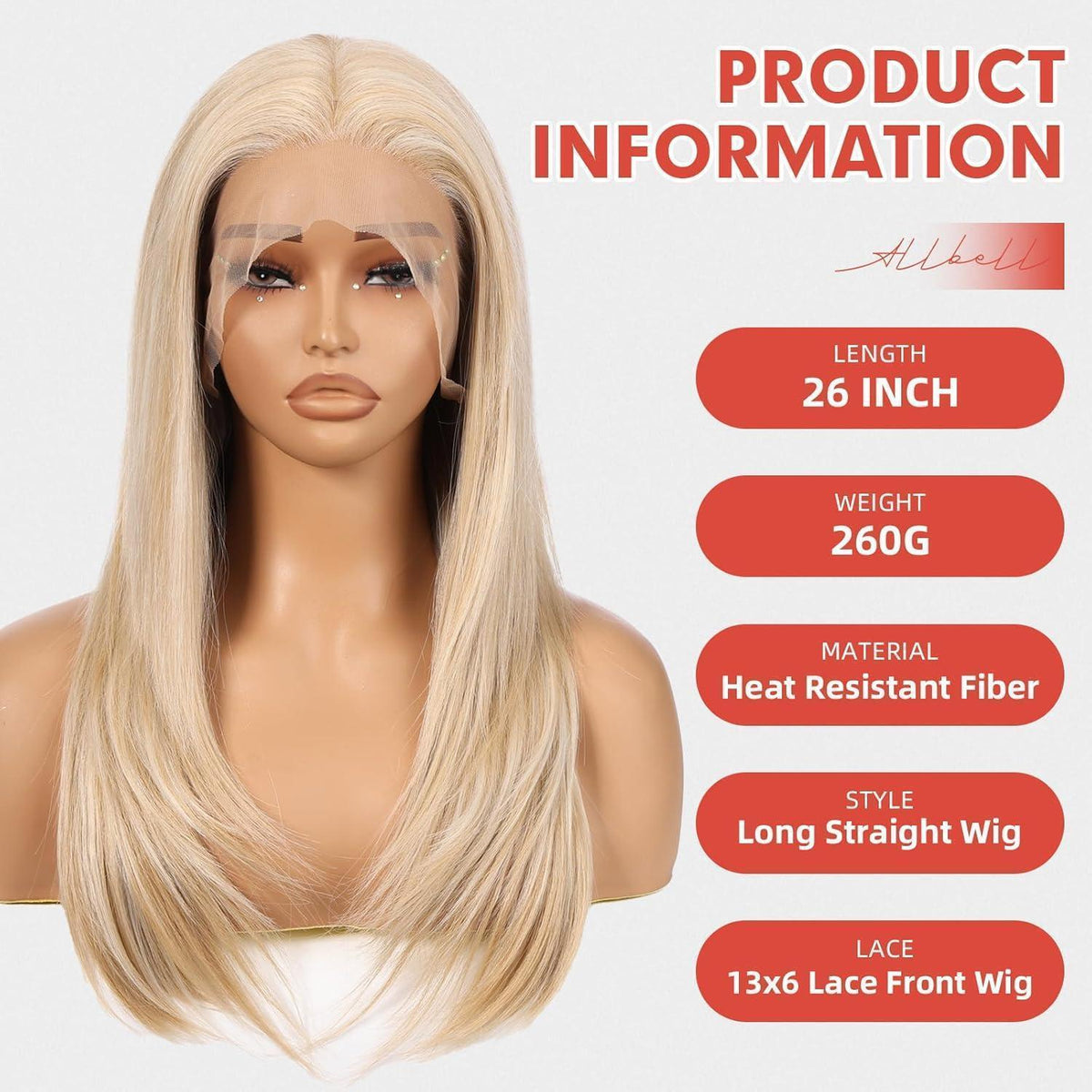 22 Zoll Lange Gerade Blond Lace Front Perücke – Glueless & Vielseitig