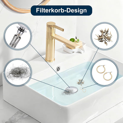 Pop-up Abflusssieb Edelstahl mit Sieb für Waschbecken & Dusche