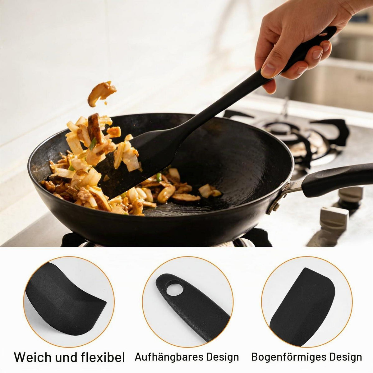 9er Set Silikon Schaber | Spatel & Löffel für Küche & Backen