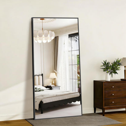 Großer Ganzkörperspiegel 180x86cm mit Aluminiumrahmen – Stehend & Wandmontage