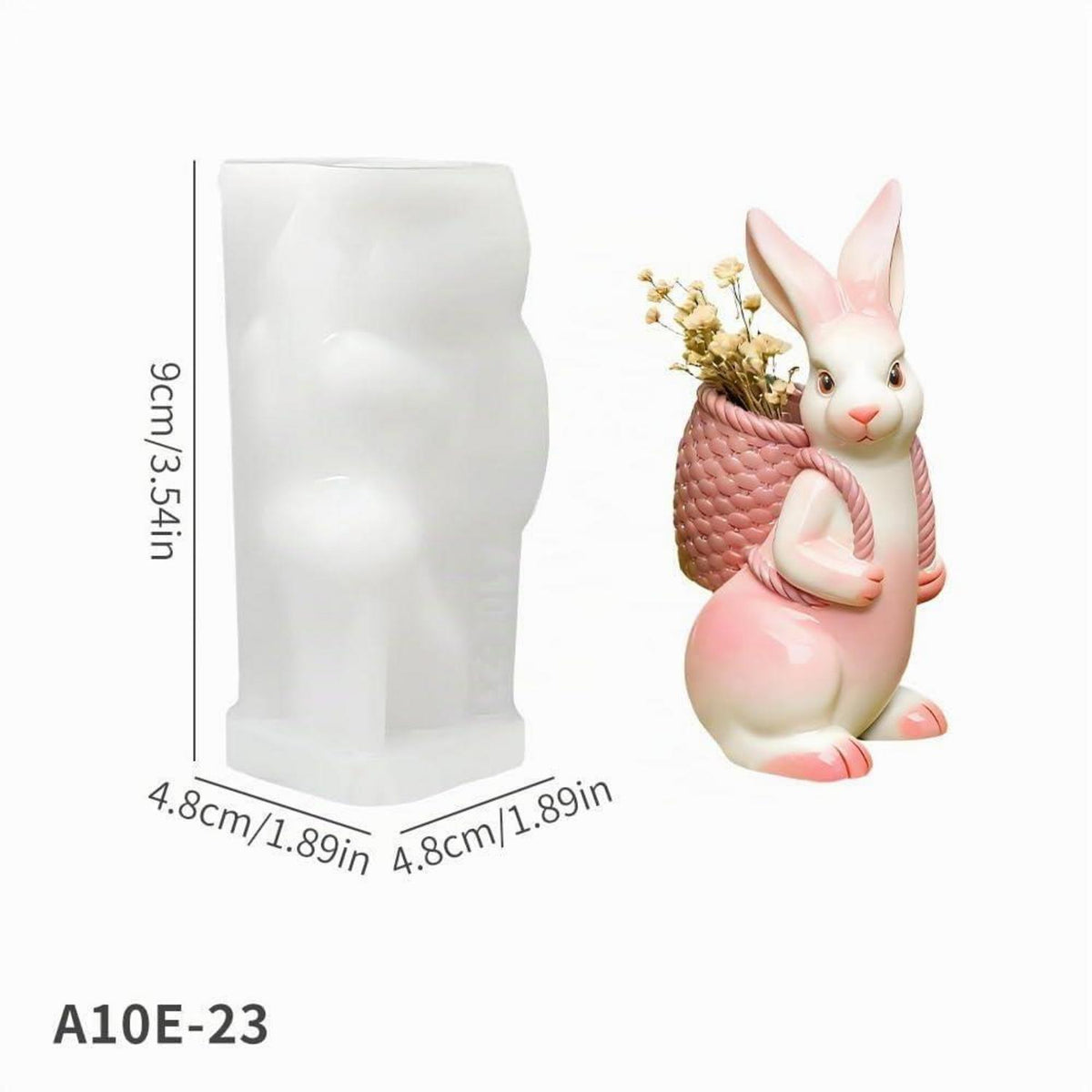 Silikonform Osterhase für Gießharz, Gips & Wachs