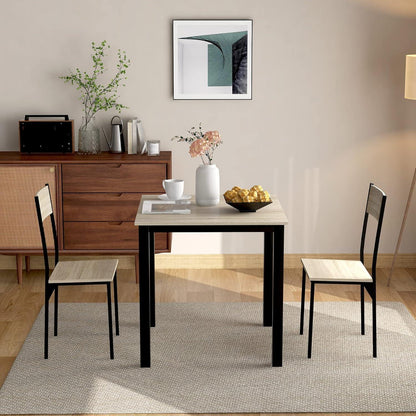 Kompaktes Esstisch-Set mit 2 Stühlen – Modern & Platzsparend
