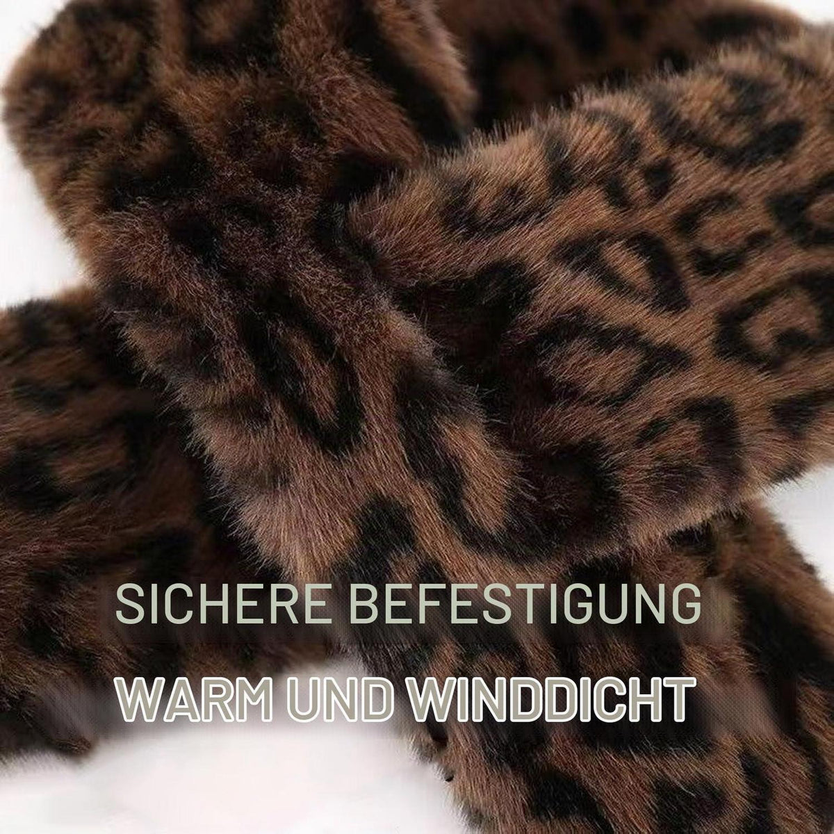 Schal Damen Kunstfell Leopardenmuster warm und stilvoll