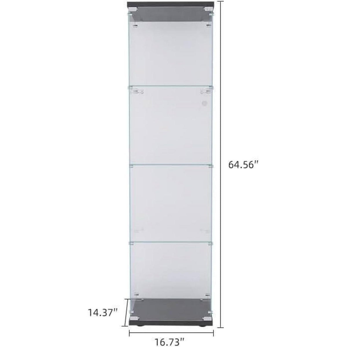 Moderne Glasvitrine 4-Ebenen – Freistehendes Bücherregal Schwarz