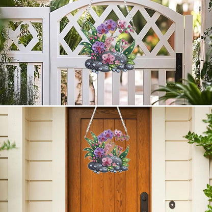 DIY Orchideen Diamantmalerei Set mit Kette – Hängendes Fensterbild 20x20cm