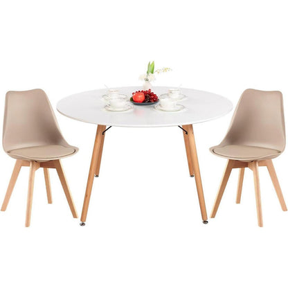 Esstisch Set 120cm mit 2 skandinavischen Stühlen