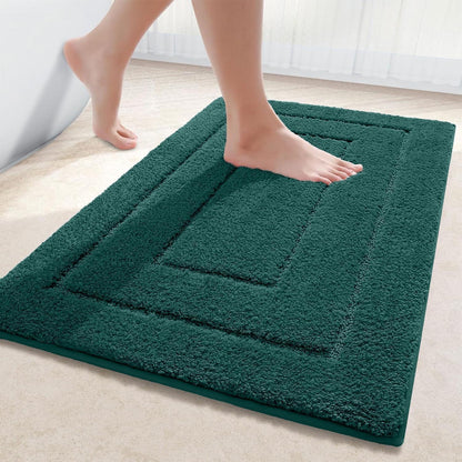 Mikrofaser Badteppich 60x90 cm Dunkelgrün – Rutschfest & Wasserabsorbierend
