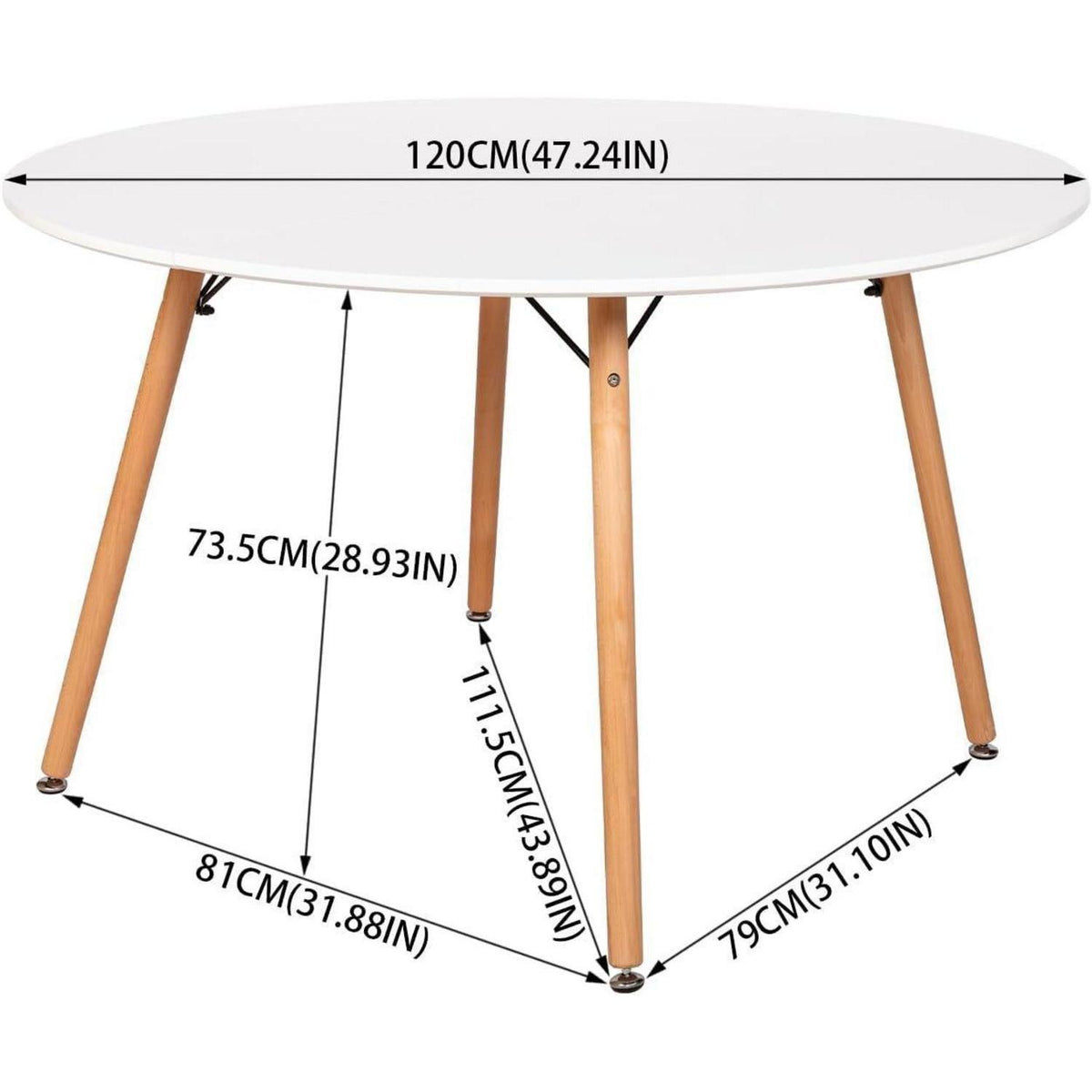 Esstisch Set 120cm Holztisch mit 4 Eiscreme-Grün Stühlen