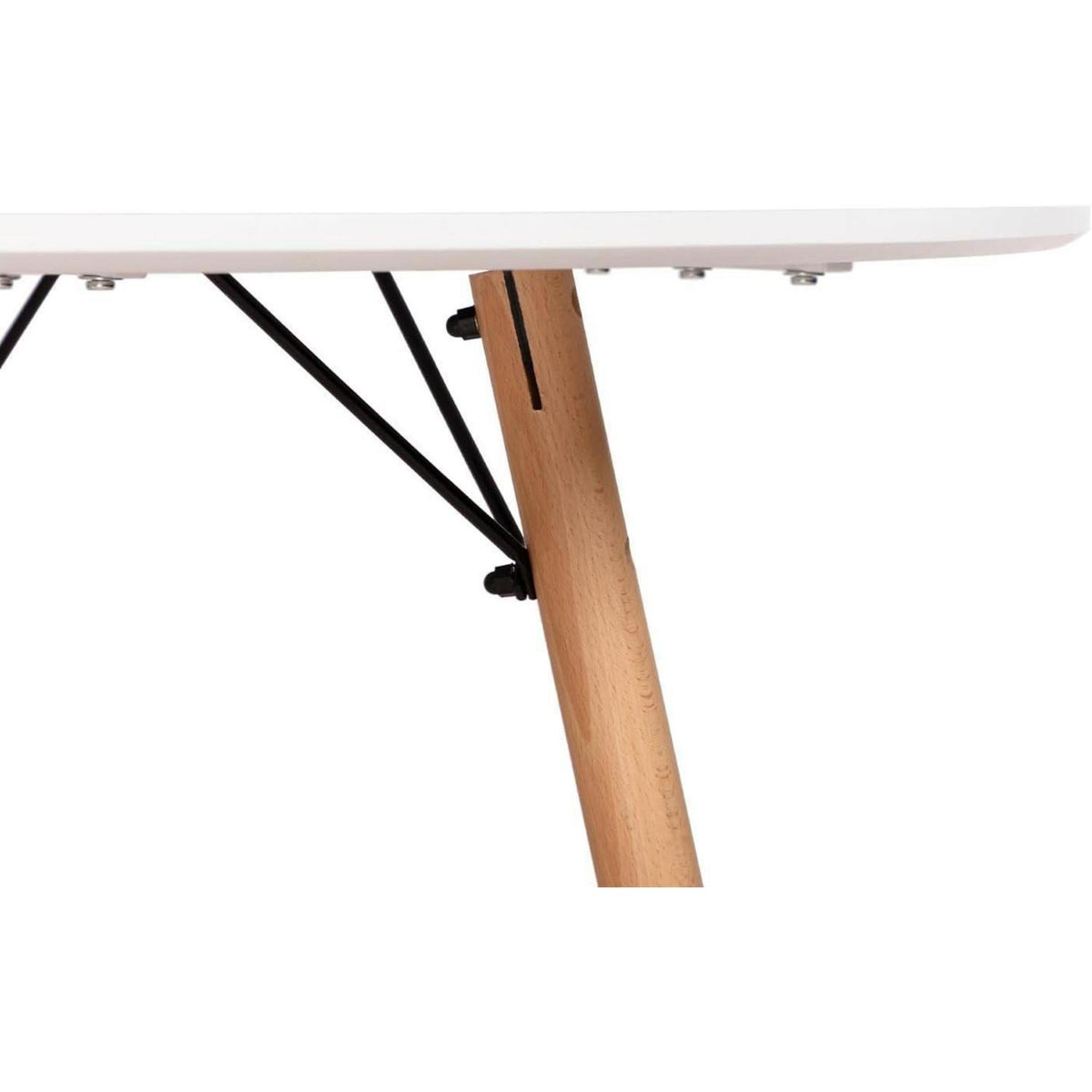 Esstisch Set 120cm Weiß mit 2 Buche Stühlen