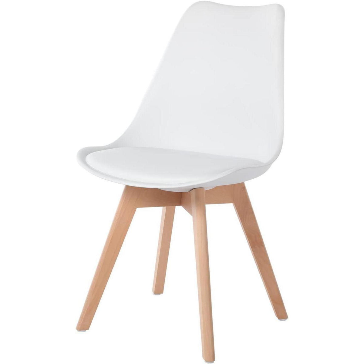 Esstisch Set 120cm Weiß mit 2 Buche Stühlen