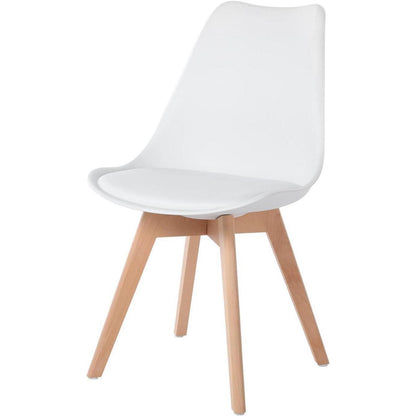 Esstisch Set 120cm Weiß mit 2 Buche Stühlen