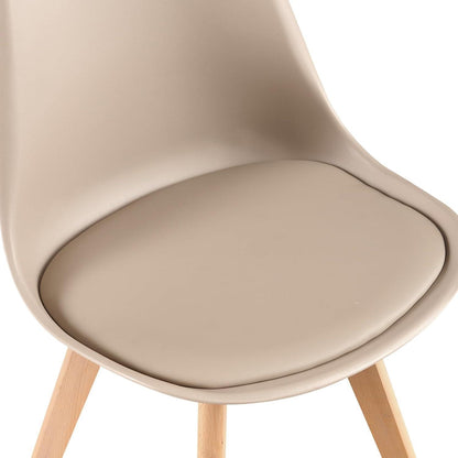 Esstisch Set 100cm Holztisch mit 2 Khaki Stühlen