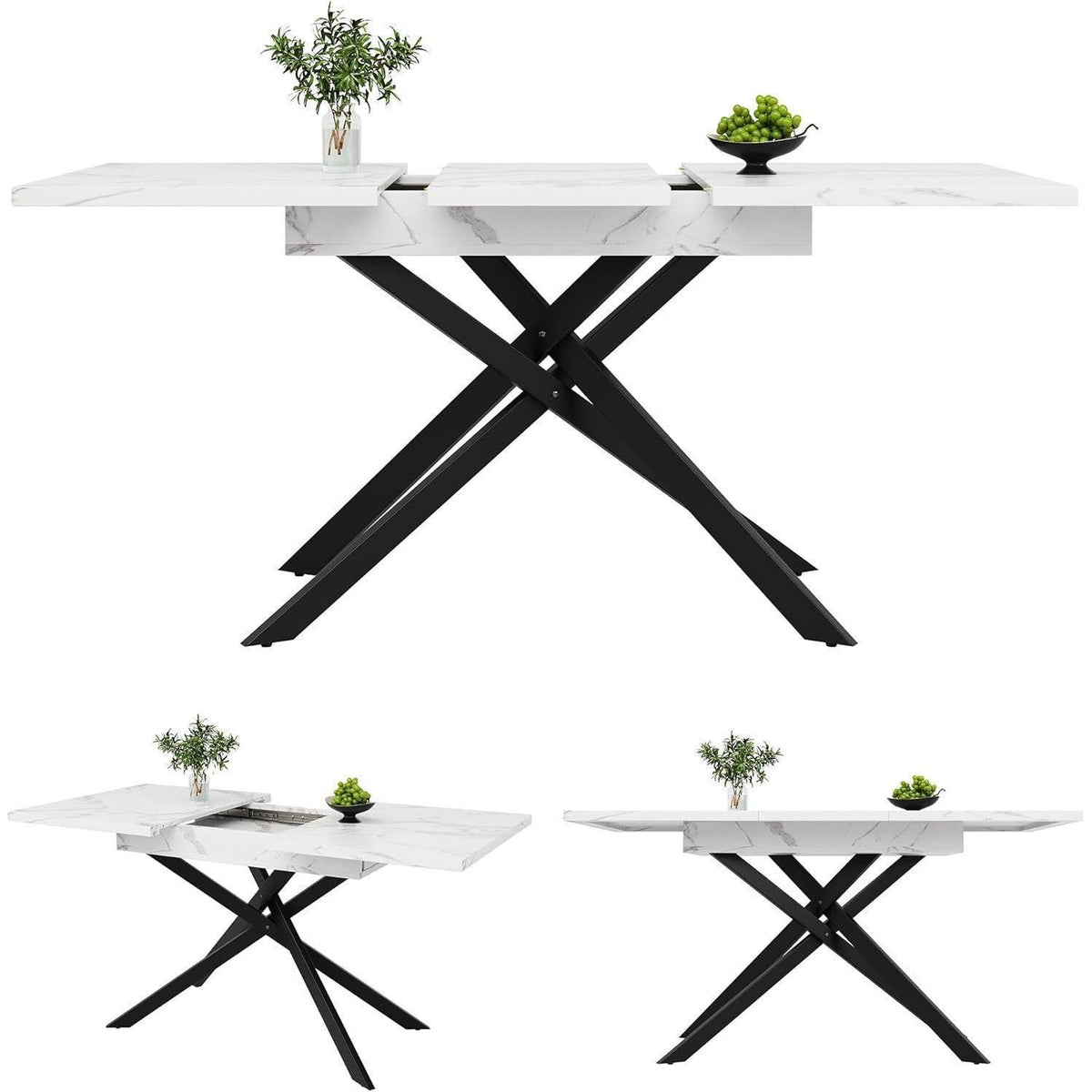 Ausziehbarer Esstisch Weiß 120-160cm – Modern & Stabil