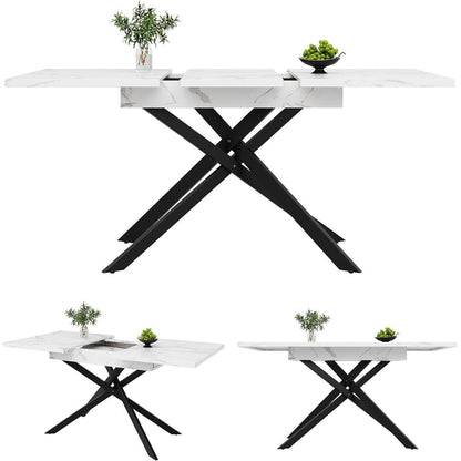 Ausziehbarer Esstisch Weiß 120-160cm – Modern & Stabil