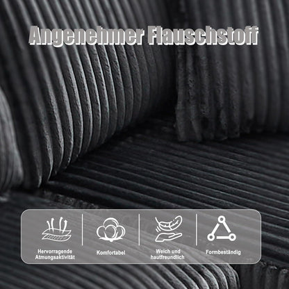 Cordo L-Form Sofa Grau – Eckcouch mit Getränkehaltern & Taschen