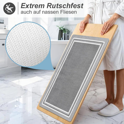 Rutschfeste Badematte Hellgrau 50x80 cm – Schnelltrocknend & Pflegeleicht